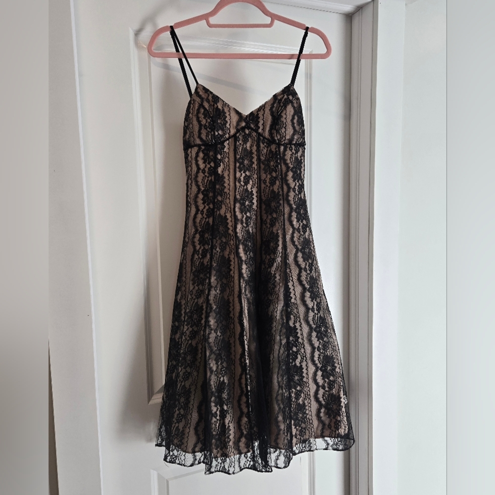 Open Back Black Lace Dress